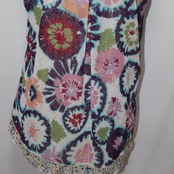 American Rag Abstract Floral Racer Back Tank Layered Top - Picture 7 of 15